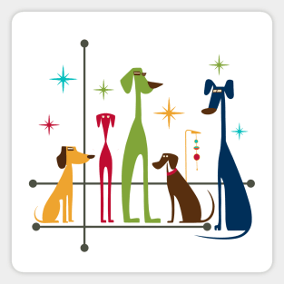 Retro Mid-Century Modern Dogs 50s 60s Style Magnet